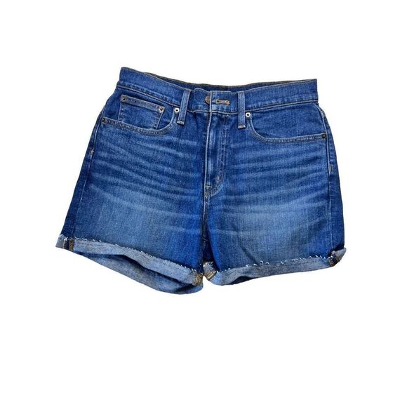 J. Crew Women's Blue Pacific Wash High-Rise Denim Shorts Size 28 NWT - Picture 1 of 5